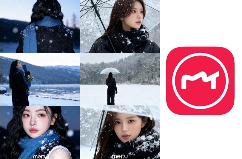 사진 앱 메이투, 신규 기능 ‘AI 눈 내리는 밤’ 공개